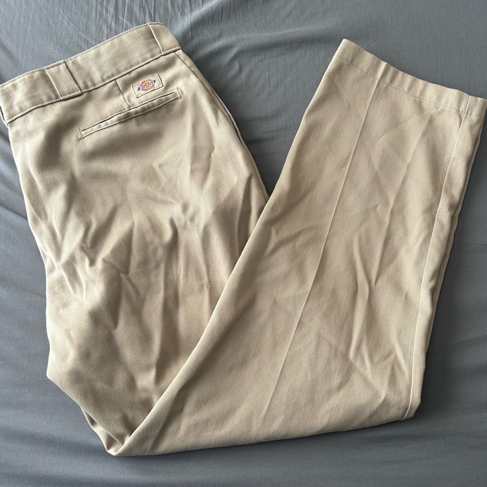 Dickies 874 Original Mens 40/32 Beige Work Pants Hook and Eye